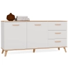 Komoda OLYMPO 2D3S BIAŁA DĄB ARTISAN Szafka 150 Cm 3 Szuflady 2 Drzwi-1