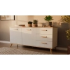 Komoda OLYMPO 2D3S BIAŁA DĄB ARTISAN Szafka 150 Cm 3 Szuflady 2 Drzwi-2