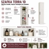 Szafka Łazienkowa Wisząca TERRA 1D KASZMIR BEŻ Słupek 4 Półki Do Łazienki-7