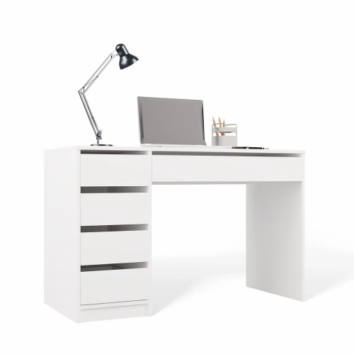 Zestaw Mebli Biurko Arto + Komoda Malwa M6 + Regał R60 BIEL Do Pokoju Biura-5
