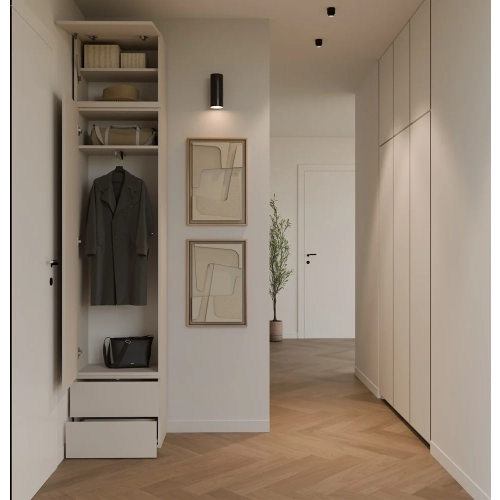 Garderoba HAGA 1SZ2S Szafka 2 Szuflady Do Korytarza KASZMIR BEŻ 238x50x35-9