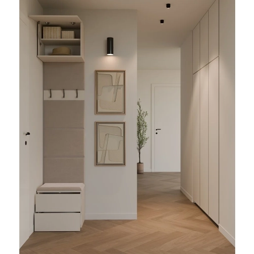 Garderoba HAGA 1W2S Wieszak 2 Szuflady Do Korytarza KASZMIR BEŻ 238x50x35-7