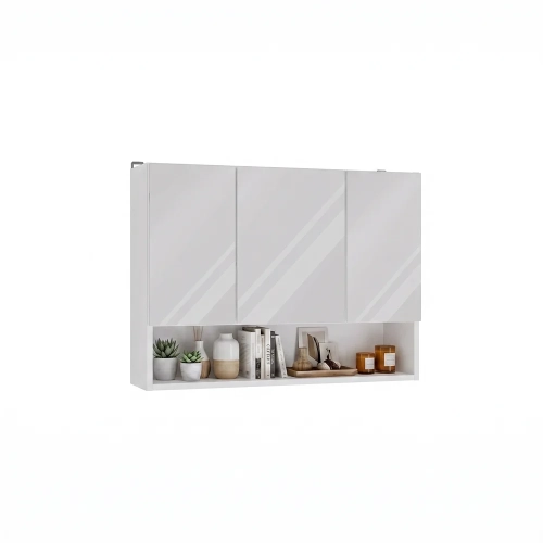 Szafka Łazienkowa Wisząca POLA 3DL/P BIAŁY 80 Cm 3 Lustra z Półką-14