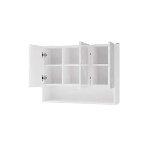Szafka Łazienkowa Wisząca POLA 3DL/P BIAŁY 80 Cm 3 Lustra z Półką-15