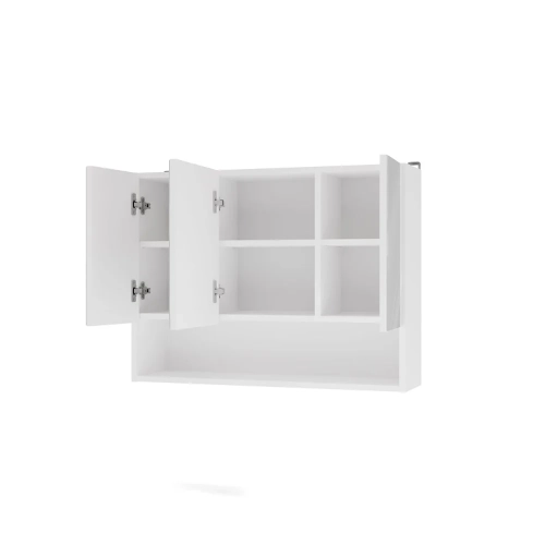 Szafka Łazienkowa Wisząca POLA 3DL/P BIAŁY 80 Cm 3 Lustra z Półką-16