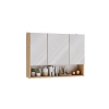 Szafka Łazienkowa Wisząca POLA 3DL/P DĄB ARTISAN 80 Cm 3 Lustra z Półką-9