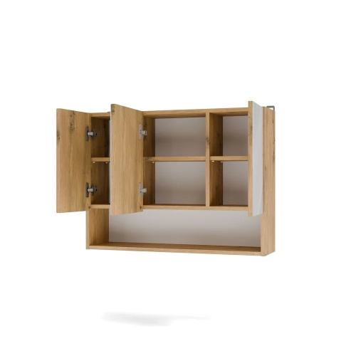 Szafka Łazienkowa Wisząca POLA 3DL/P DĄB ARTISAN 80 Cm 3 Lustra z Półką-10