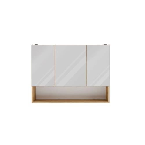 Szafka Łazienkowa Wisząca POLA 3DL/P DĄB ARTISAN 80 Cm 3 Lustra z Półką-12