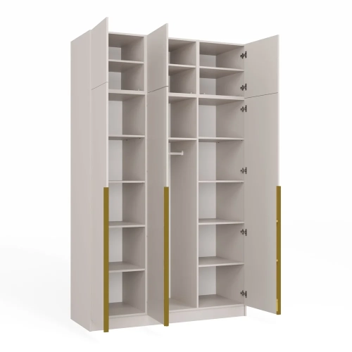 Szafa SENSO 3D Wysoka Z NADSTAWKĄ KASZMIR 150 Cm Drzwi Złote Uchwyty 250 Cm-9