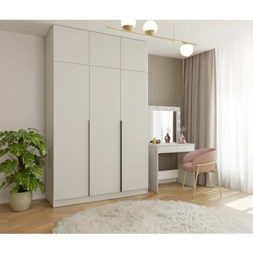 Szafa SENSO 3D Wysoka Z NADSTAWKĄ KASZMIR Drzwi Czarne Uchwyty 250 Cm-2