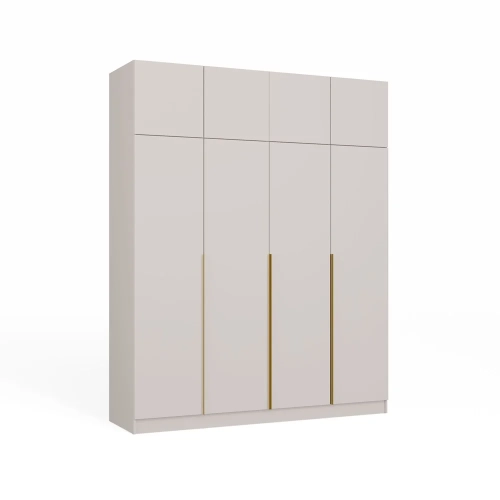 Szafa SENSO 4D Z NADSTAWKĄ Wysoka KASZMIR Drzwi Złote Uchwyty 250x200 Cm-1