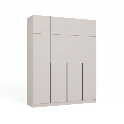 Szafa SENSO 4D z NADSTAWKĄ Wysoka KASZMIR Drzwi Czarne Uchwyty 250x200 Cm-1