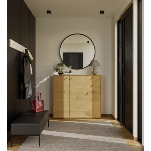 KOMODA FRAN DĄB ARTISAN 120 Cm 3 Drzwi 2 Szuflady 30 Cm Do Salonu Sypialni-2