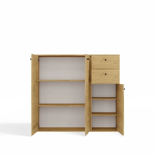 KOMODA FRAN DĄB ARTISAN 120 Cm 3 Drzwi 2 Szuflady 30 Cm Do Salonu Sypialni-8