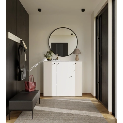 KOMODA FRAN BIAŁY 120 Cm Szafka 3 Drzwi 2 Szuflady 30 Cm Do Salonu Sypialni-5
