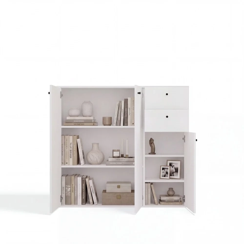KOMODA FRAN BIAŁY 120 Cm Szafka 3 Drzwi 2 Szuflady 30 Cm Do Salonu Sypialni-12