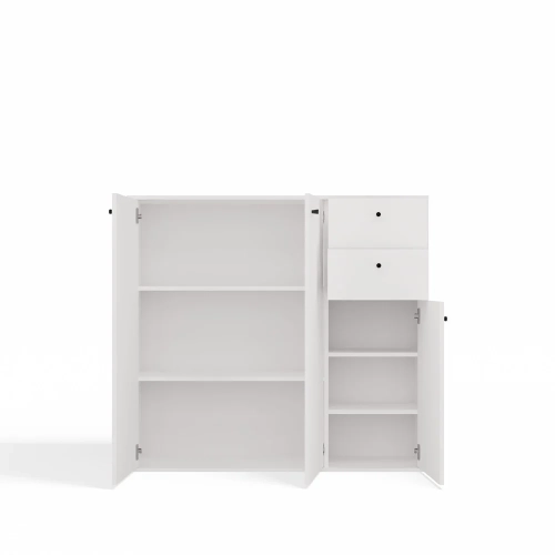KOMODA FRAN BIAŁY 120 Cm Szafka 3 Drzwi 2 Szuflady 30 Cm Do Salonu Sypialni-13