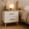 Szafka Nocna OLYMPO 2S BIAŁY DĄB ARTISAN Stolik 2 Szuflady Do Sypialni-2