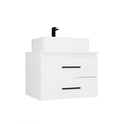 SZAFKA Pod Umywalkę NEL 60 UC BIAŁA Uchwyty CZARNE Wisząca 2 Szuflady 60 Cm-8