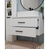 SZAFKA Pod Umywalkę NEL 80 UC BIAŁA Uchwyty Czarne Wisząca 2 Szuflady 80 Cm-3