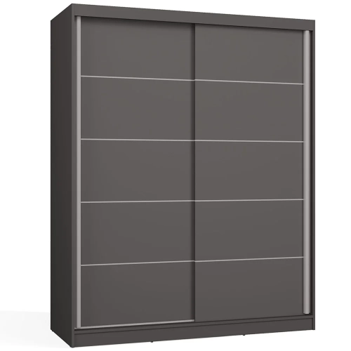 SZAFA Przesuwna IGA 160 Cm Szprosy ANTRACYT Stylowa i Funkcjonalna-1