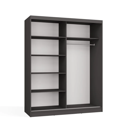 SZAFA Przesuwna IGA 160 Cm Szprosy ANTRACYT Stylowa i Funkcjonalna-6
