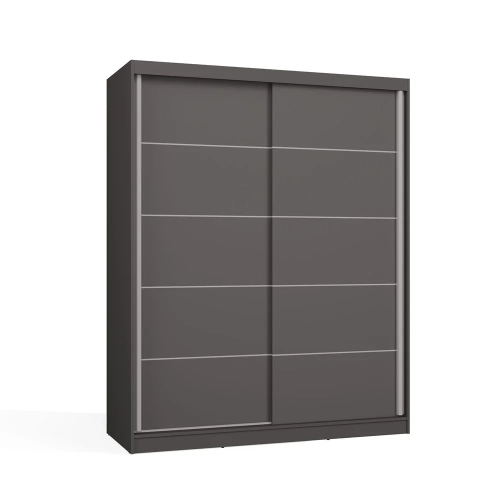 SZAFA Przesuwna IGA 160 Cm Szprosy ANTRACYT Stylowa i Funkcjonalna-7