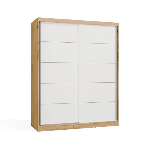 SZAFA Przesuwna IGA 160 CM Szprosy BIEL DĄB ARTISAN Stylowa i Funkcjonalna-6