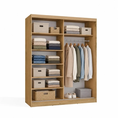 SZAFA Przesuwna IGA 160 2 Lustra DĄB ARTISAN ANTRACYT – Nowoczesny Design-5