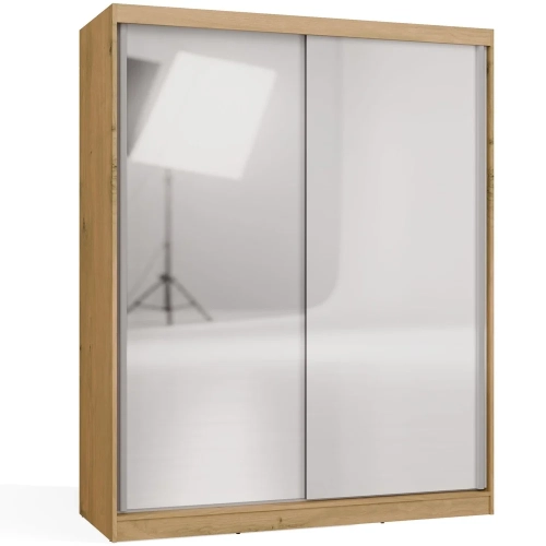 SZAFA Przesuwna IGA 160 2 Lustra DĄB ARTISAN BIEL – Nowoczesny Design-1