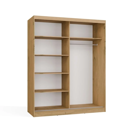 SZAFA Przesuwna IGA 160 2 Lustra DĄB ARTISAN BIEL – Nowoczesny Design-6