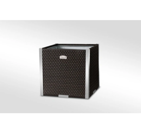 Donica ogrodowa technorattanowa kwadratowa 46x46x46 Ciemny brąz