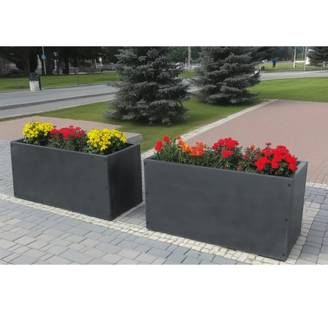 Donica ogrodowa metalowa 110x36x70 RAL7016 antracyt