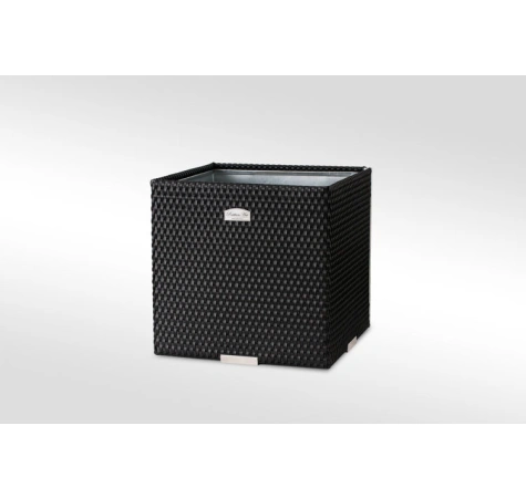 Donica ogrodowa technorattanowa kwadratowa 46x46x46 Ciemny brąz