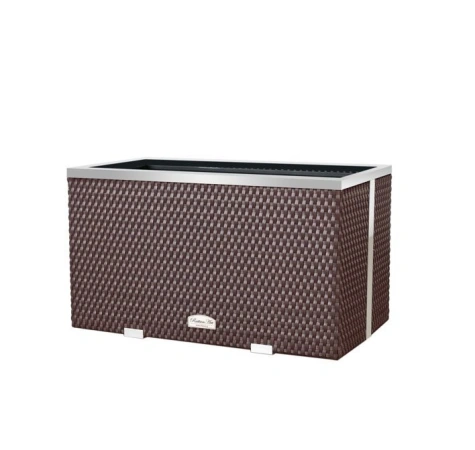 Donica ogrodowa technorattanowa 70x38x40 Ciemny brąz