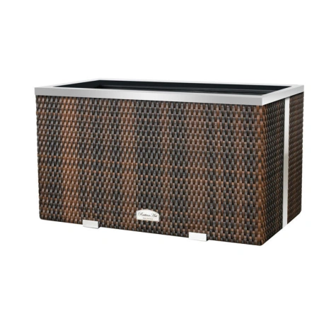 Donica ogrodowa technorattanowa 70x38x40 Mix brąz