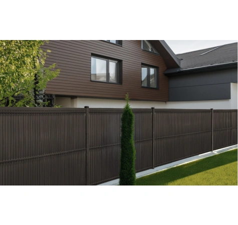 Listwy ogrodzeniowe pionowe szerokie 123 x 250 RD02 ciemny brąz