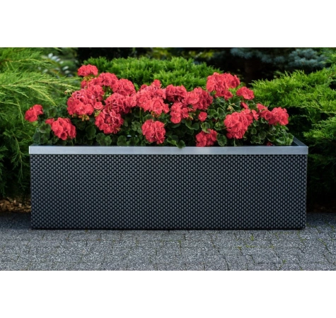 Donica ratanowa z nawodnieniem i dociepleniem 95 x 39 x 43 cm RD06 mix brąz