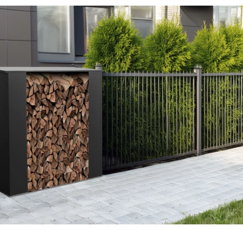 Wiata na drewno kominkowe drewutnia antracyt 167x150x75 do montażu