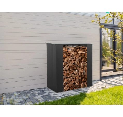 Wiata na drewno kominkowe drewutnia antracyt 167x150x75 do montażu