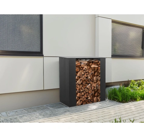 Wiata na drewno kominkowe drewutnia antracyt 167x150x75 do montażu